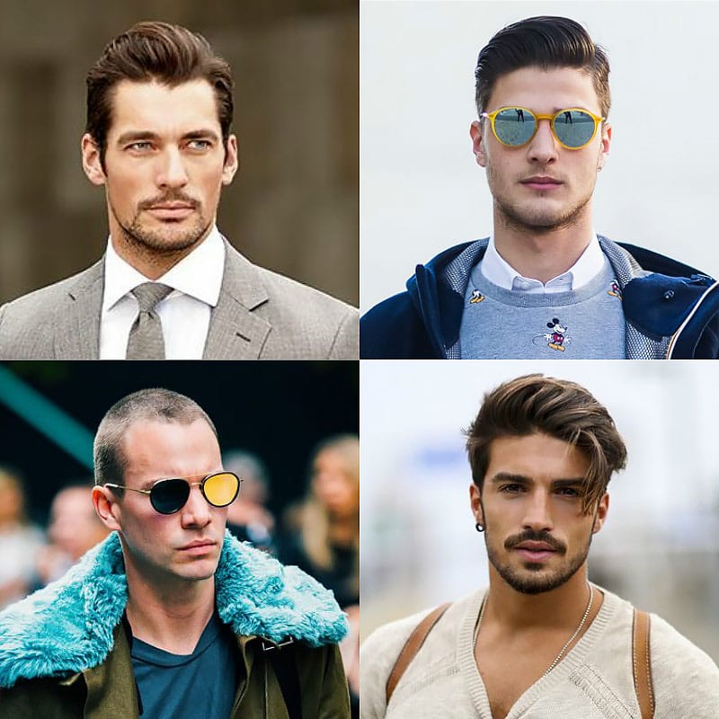 különböző férfi arcformák és hajak