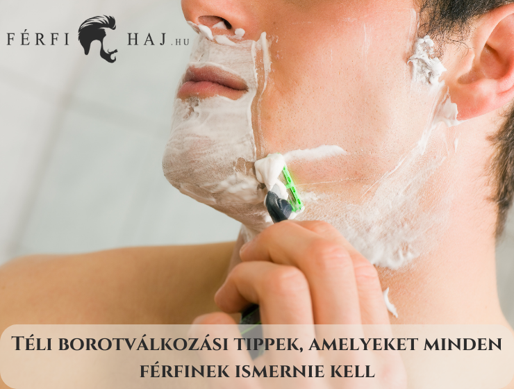 férfi téli borotválkozás